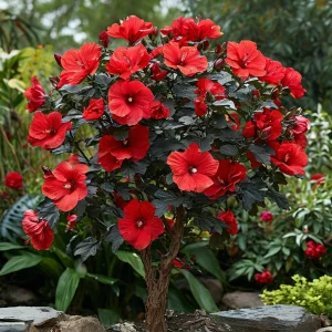 Гибискус Миднайт Роуз купить по цене от 269р. в интернет-магазине «Посадика» с доставкой почтой в в Шахтые и по всей России – [изображение №1].